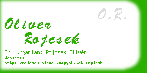 oliver rojcsek business card